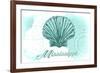 Mississippi - Scallop Shell - Teal - Coastal Icon-Lantern Press-Framed Art Print