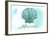 Mississippi - Scallop Shell - Teal - Coastal Icon-Lantern Press-Framed Art Print