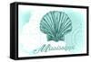 Mississippi - Scallop Shell - Teal - Coastal Icon-Lantern Press-Framed Stretched Canvas