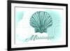 Mississippi - Scallop Shell - Teal - Coastal Icon-Lantern Press-Framed Premium Giclee Print