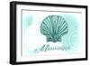 Mississippi - Scallop Shell - Teal - Coastal Icon-Lantern Press-Framed Art Print