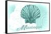 Mississippi - Scallop Shell - Teal - Coastal Icon-Lantern Press-Framed Stretched Canvas