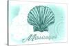 Mississippi - Scallop Shell - Teal - Coastal Icon-Lantern Press-Stretched Canvas