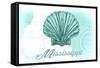 Mississippi - Scallop Shell - Teal - Coastal Icon-Lantern Press-Framed Stretched Canvas