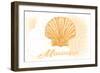 Mississippi - Scallop Shell - Yellow - Coastal Icon-Lantern Press-Framed Art Print