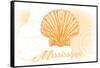 Mississippi - Scallop Shell - Yellow - Coastal Icon-Lantern Press-Framed Stretched Canvas