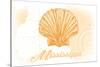 Mississippi - Scallop Shell - Yellow - Coastal Icon-Lantern Press-Stretched Canvas