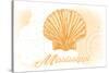 Mississippi - Scallop Shell - Yellow - Coastal Icon-Lantern Press-Stretched Canvas