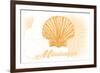 Mississippi - Scallop Shell - Yellow - Coastal Icon-Lantern Press-Framed Premium Giclee Print