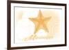 Mississippi - Starfish - Yellow - Coastal Icon-Lantern Press-Framed Art Print