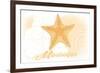 Mississippi - Starfish - Yellow - Coastal Icon-Lantern Press-Framed Premium Giclee Print