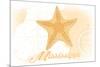 Mississippi - Starfish - Yellow - Coastal Icon-Lantern Press-Mounted Premium Giclee Print