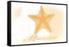 Mississippi - Starfish - Yellow - Coastal Icon-Lantern Press-Framed Stretched Canvas