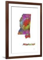 Mississippi State Map 1-Marlene Watson-Framed Giclee Print
