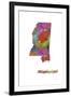 Mississippi State Map 1-Marlene Watson-Framed Giclee Print