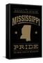 Mississippi State Pride - Gold on Black-Lantern Press-Framed Stretched Canvas