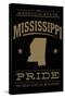 Mississippi State Pride - Gold on Black-Lantern Press-Stretched Canvas