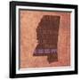 Mississippi State Words-David Bowman-Framed Giclee Print