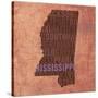 Mississippi State Words-David Bowman-Stretched Canvas