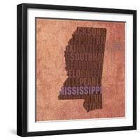 Mississippi State Words-David Bowman-Framed Giclee Print