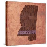 Mississippi State Words-David Bowman-Stretched Canvas