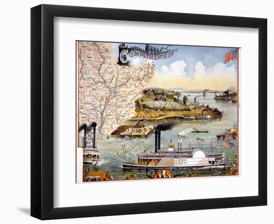 Mississippi Steamboat-null-Framed Premium Giclee Print