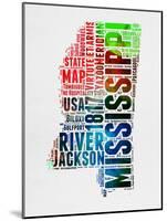 Mississippi Watercolor Word Cloud-NaxArt-Mounted Art Print