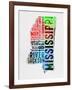 Mississippi Watercolor Word Cloud-NaxArt-Framed Art Print