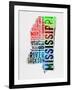 Mississippi Watercolor Word Cloud-NaxArt-Framed Art Print