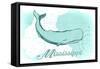 Mississippi - Whale - Teal - Coastal Icon-Lantern Press-Framed Stretched Canvas