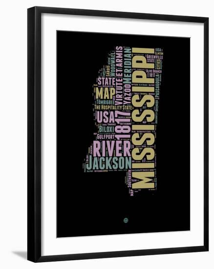 Mississippi Word Cloud 1-NaxArt-Framed Art Print