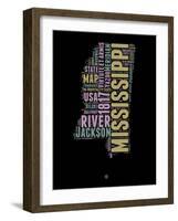 Mississippi Word Cloud 1-NaxArt-Framed Art Print