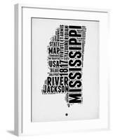 Mississippi Word Cloud 2-NaxArt-Framed Art Print