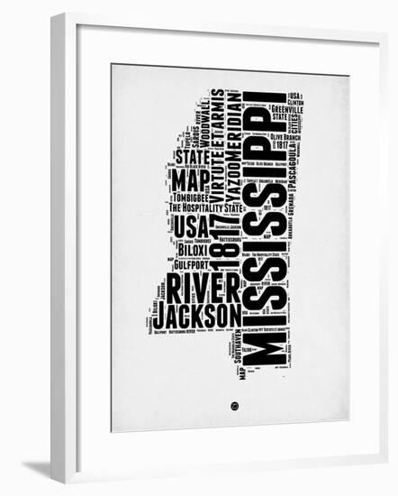 Mississippi Word Cloud 2-NaxArt-Framed Art Print