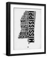 Mississippi Word Cloud 2-NaxArt-Framed Art Print