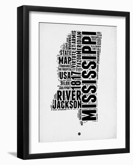 Mississippi Word Cloud 2-NaxArt-Framed Art Print