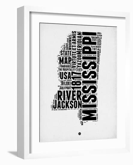 Mississippi Word Cloud 2-NaxArt-Framed Art Print