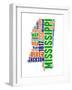 Mississippi Word Cloud Map-NaxArt-Framed Art Print