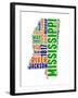 Mississippi Word Cloud Map-NaxArt-Framed Art Print