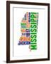 Mississippi Word Cloud Map-NaxArt-Framed Art Print