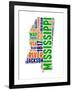 Mississippi Word Cloud Map-NaxArt-Framed Art Print