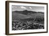 Missoula, Montana - Panoramic View of Town-Lantern Press-Framed Art Print