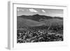 Missoula, Montana - Panoramic View of Town-Lantern Press-Framed Art Print