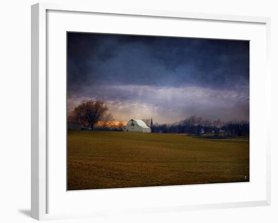 Missouri Barn at Sunset-Jai Johnson-Framed Giclee Print