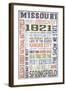 Missouri - Barnwood Typography-Lantern Press-Framed Art Print