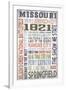 Missouri - Barnwood Typography-Lantern Press-Framed Art Print