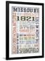 Missouri - Barnwood Typography-Lantern Press-Framed Art Print