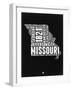 Missouri Black and White Map-NaxArt-Framed Art Print