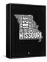 Missouri Black and White Map-NaxArt-Framed Stretched Canvas