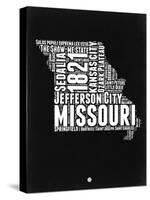 Missouri Black and White Map-NaxArt-Stretched Canvas